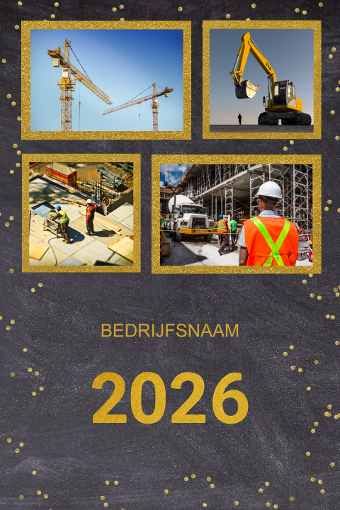 Zakelijke kerstkaart klusbedrijf, bouwsector, bouwbedrijf