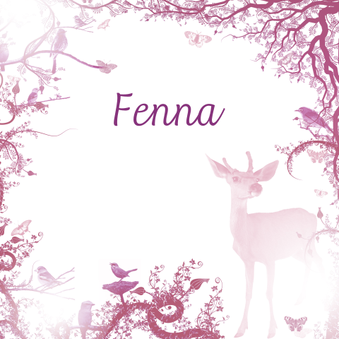 Sprookjes geboortekaartje meisje met hertje en vogeltjes