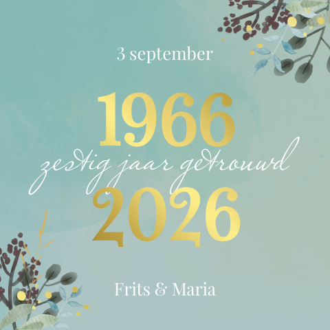 Vrolijke jubileumkaart uitnodiging 60 jaar getrouwd