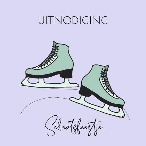 Uitnodiging schaatsen feestje