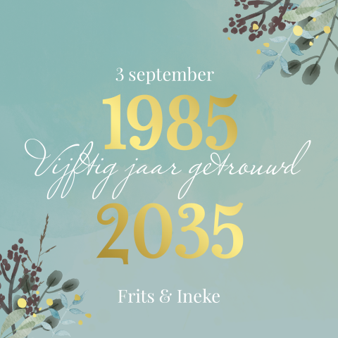 Vrolijke jubileum uitnodiging 50 jaar getrouwd