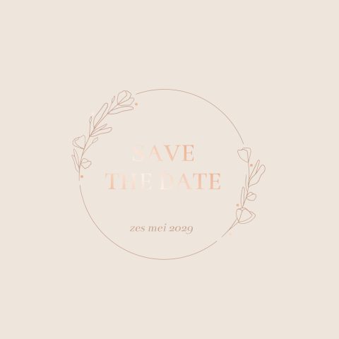 Save the date minimalistisch en botanisch door de mooie takjes