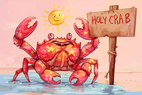Verjaardagskaart Holy Crab