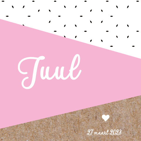 Stoer geometrisch geboortekaartje meisje kraft