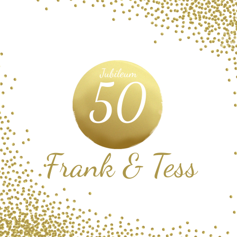 Luxe jubileumkaart 50 jaar getrouwd met gouden bol