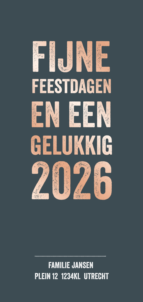 Kerstkaart strak met foliedruk