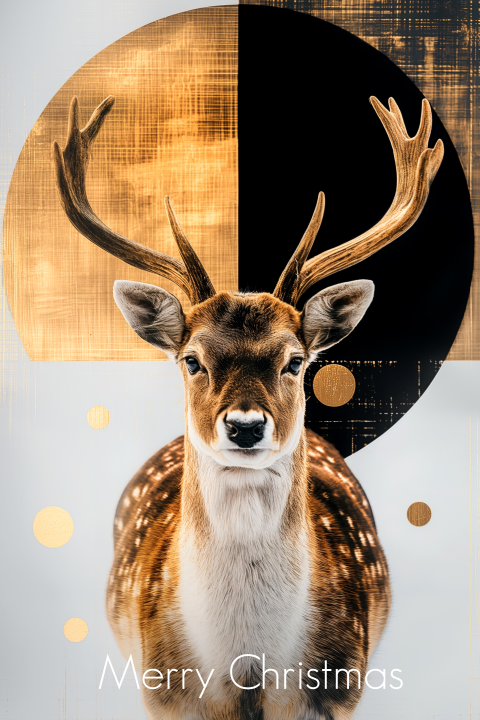 Zakelijke kerstkaart met hert