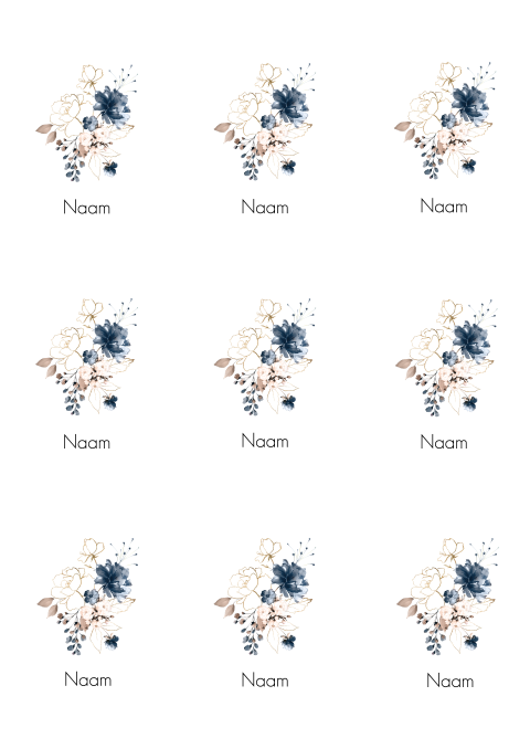 9 Naamkaartjes Label met gaatje