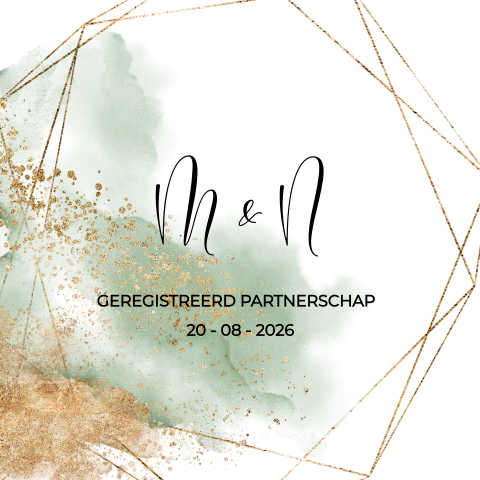 Geregistreerd Partnerschap uitnodiging pastel groen en geometrische