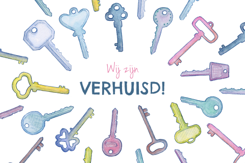 Verhuiskaart met allerlei verschillende sleutels