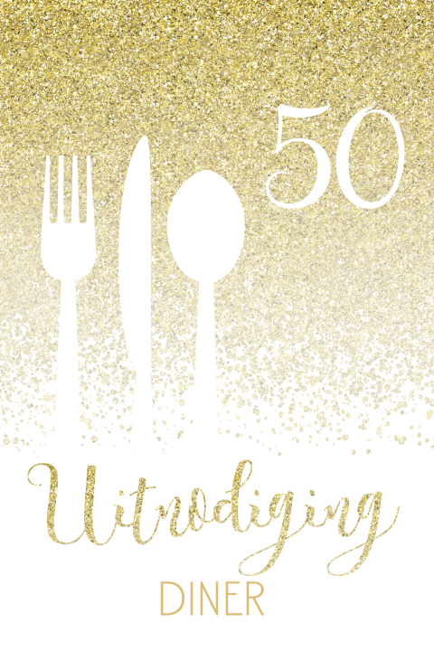 Jubileum uitnodiging 50 met voor een diner