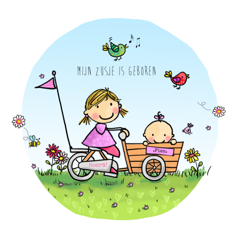 2e kindje geboortekaartje geboortekaartje dochtertje en zus