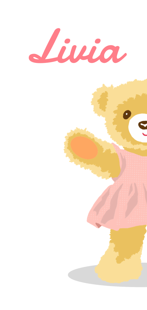 Geboortekaartje voor een meisje met roze beertje