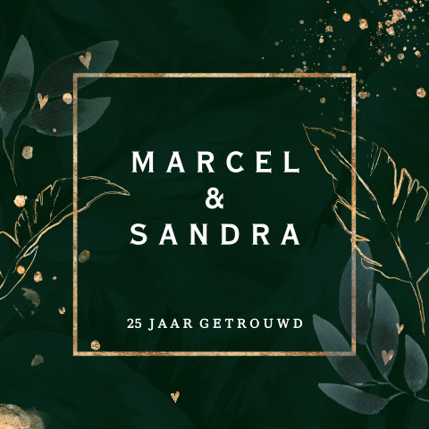 Moderne groene huwelijksjubileum uitnodiging 25 jaar getrouwd