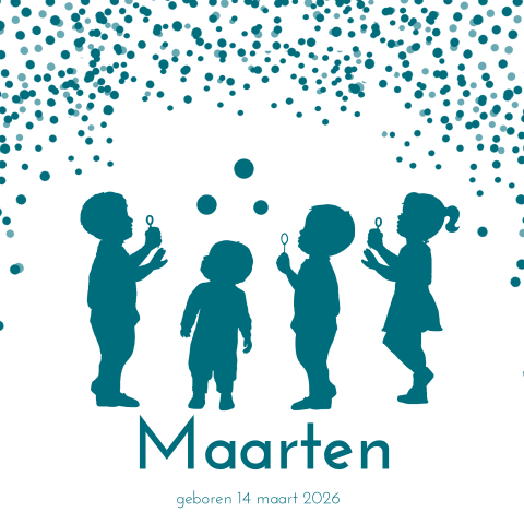 4e kind geboortekaartje jongen met grote broers