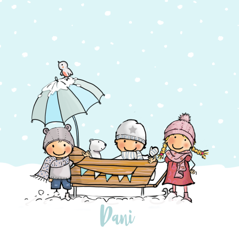 3e kindje geboortekaartje baby broertje in de winter