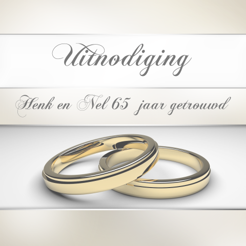 Klassieke uitnodiging 65 jaar getrouwd etentje