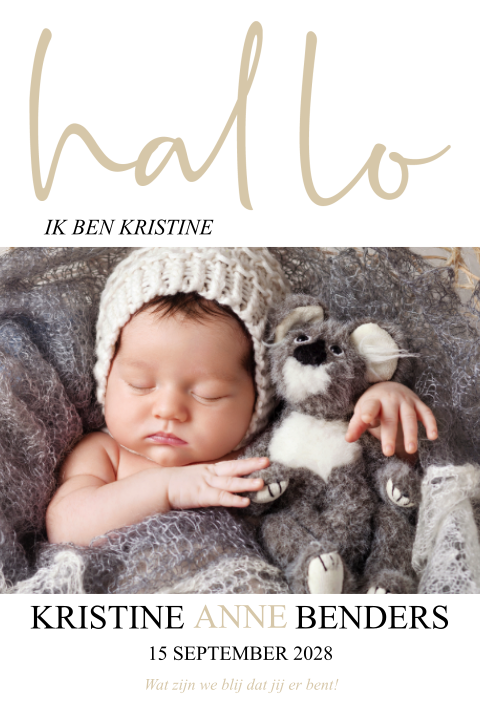 Geboortekaartje meisje foto in Amerikaanse stijl