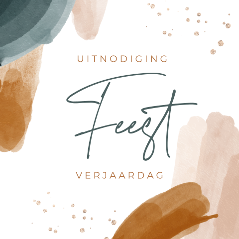 Uitnodiging 30 jaar verjaardag modern met warme kleuren