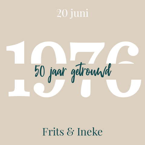 Stoere jubileum uitnodiging 50 jaar getrouwd