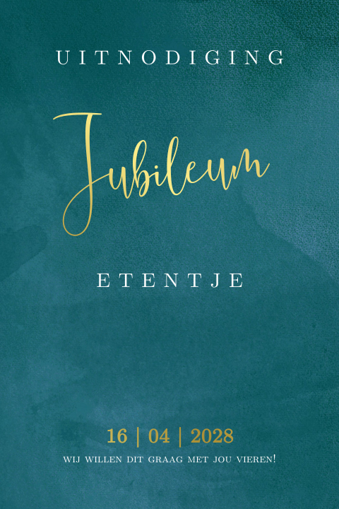 Moderne uitnodiging jubileum diner met velvet