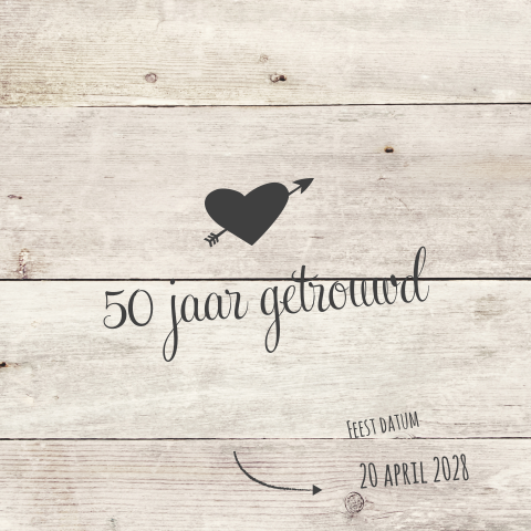 Mooie uitnodiging 50 jaar getrouwd feest