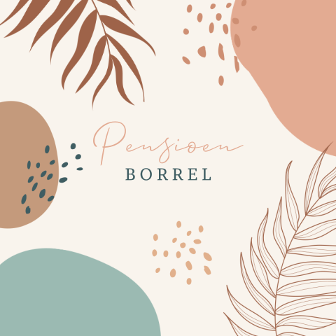 Pensioen borrel feest uitnodiging met botanische tekening