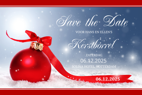 Kerst uitnodiging save the date voor kerstborrel