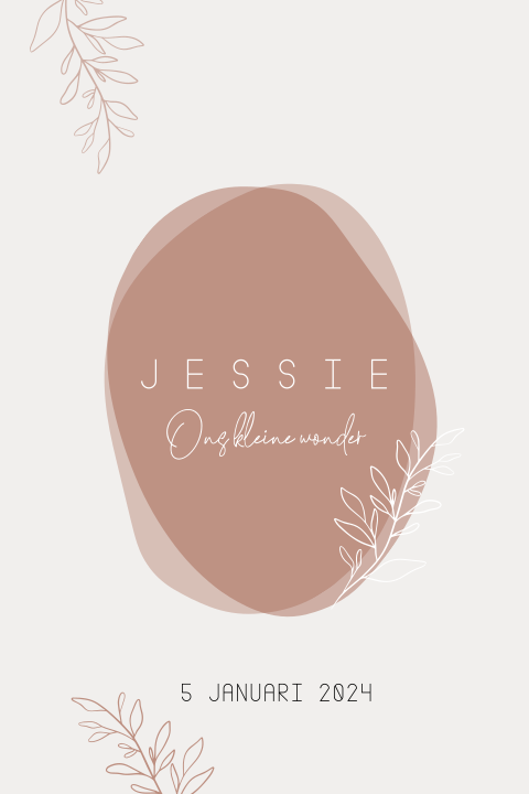 Hip geboortekaartje meisje oudroze takjes vormen