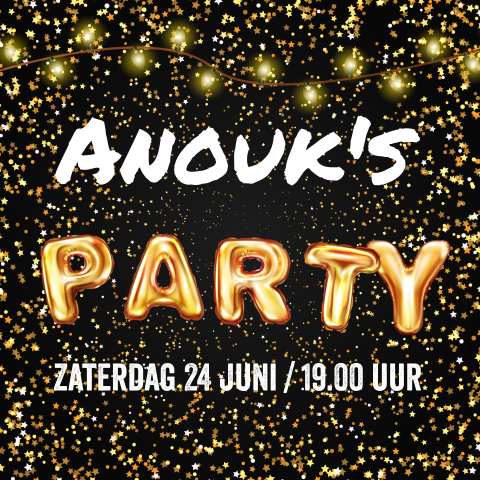 Uitnodiging feest met ballonletters