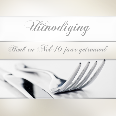 Klassieke uitnodiging 40 jaar getrouwd diner