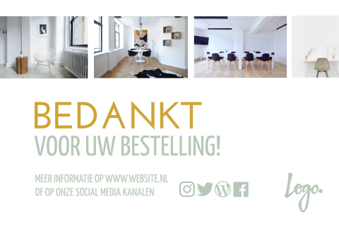 Bedankt voor je bestelling kaartje met foto's