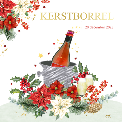 Leuke uitnodiging voor een kerstborrel goudfolie
