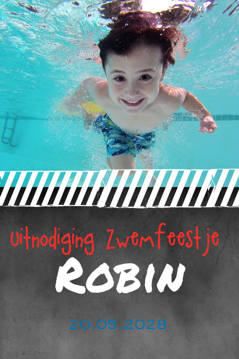 Uitnodiging kinderfeestje voor een zwemfeestje