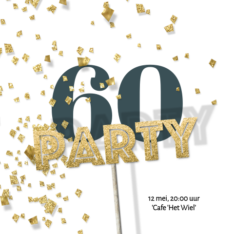 Feestelijke verjaardag 60 jaar uitnodiging party