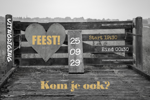 Uitnodiging verjaardag met hekwerk vintage