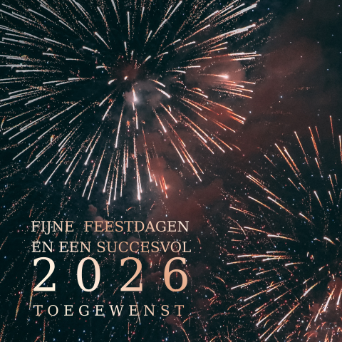 Nieuwjaarskaart met vuurwerk foliedruk