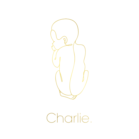 Lijntekening geboortekaartje slapende baby