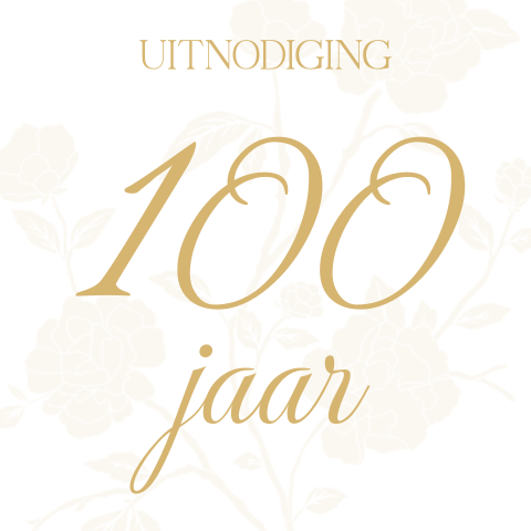 Uitnodiging 100 jaar verjaardag met rozen