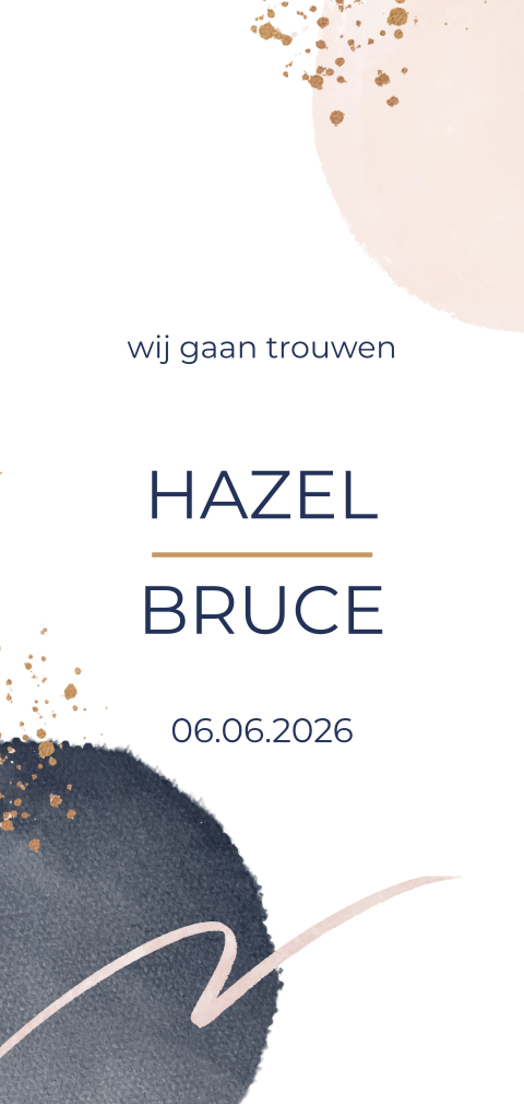 Trouwkaart modern design met abstracte vormen