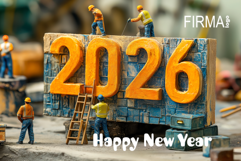 Nieuwjaarskaart bouw 2026 medewerkers