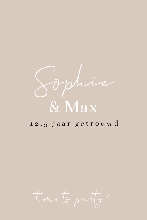 Uitnodiging jubileum in warme aarde tinten 12,5 jaar getrouwd