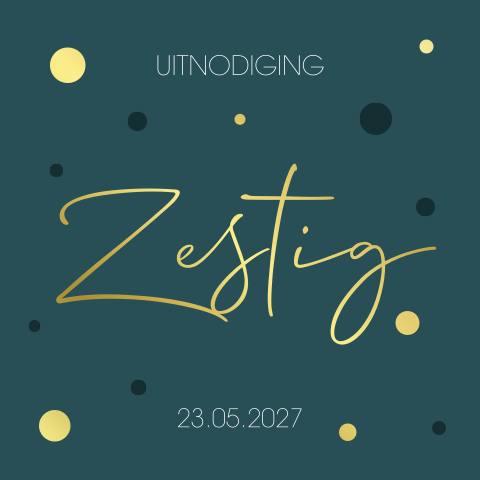 Uitnodiging verjaardag 60 jaar met bolletjes