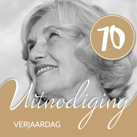 Uitnodiging 70 jaar vrouw met foto