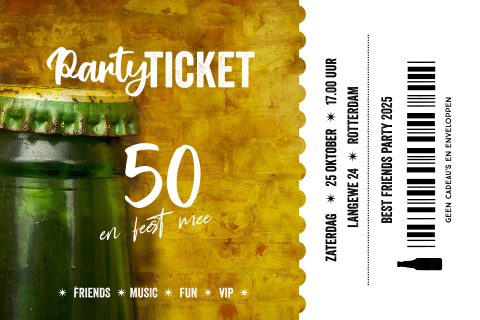 Moderne uitnodiging voor een 50ste verjaardag met bier