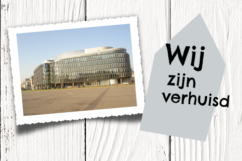 Zakelijke verhuiskaart voor bedrijf, kantoor met eigen foto