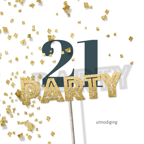 Feestelijke verjaardag 21 jaar uitnodiging party