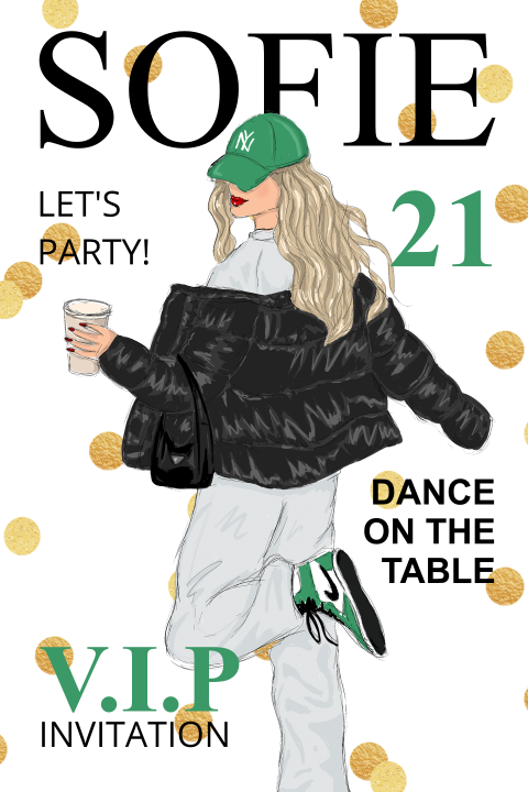 Uitnodiging verjaardagsfeest 21 jaar magazine cover hip