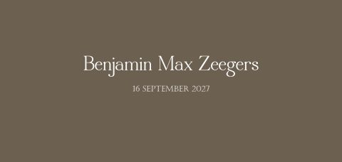 Christelijk geboortekaartje panorama met naam op de voorkant