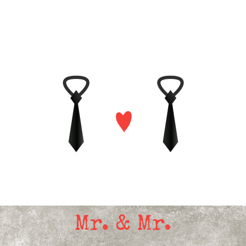 Trouwkaarten 2 mannen homohuwelijk met stropdassen